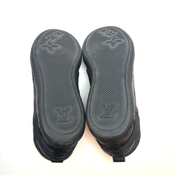 Louis Vuitton Black Leather/Suede Cliff Top Wedge Sneakers | 37 - Picture 8 of 9